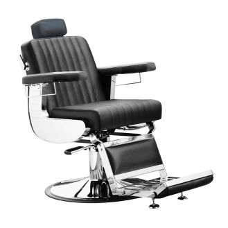 Barberstol DIPLOMAT - svart - Salongutstyr